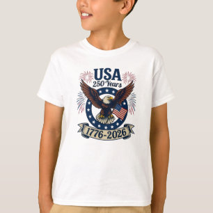 Camiseta Águia Americana Patriótica 250 Anos 1776-2026 Cria