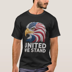 Camiseta Águia Americana Patriótica Estilo Bordado Patrioti