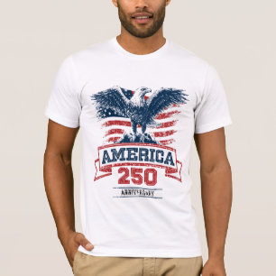 Camiseta Águia Americana Patriótica Feliz 250º Aniversário
