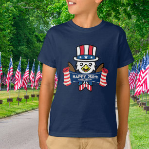Camiseta Águia Americana Patriótica Feliz 250º Aniversário