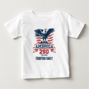 Camiseta Águia Americana Patriótica Feliz 250º Aniversário
