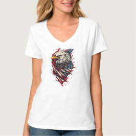 Camiseta Águia Americana Patriótica Vintage 4 de Julho