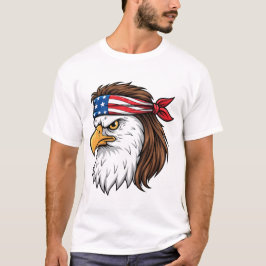 Camiseta Águia Americana USA Faixa para Cabeça Bandeira Pat