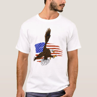 Camiseta Águia americana vetor contra a bandeira dos eua
