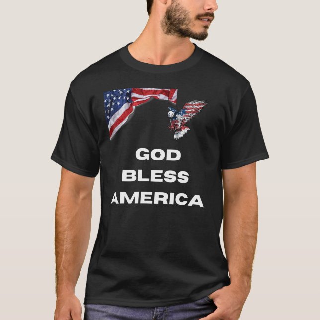 Camiseta Águia Bald E América Do deus abençoe (Frente)
