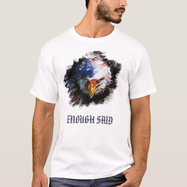 Camiseta *~* Águia Balda - EUA Flag Red White Blue (Frente)