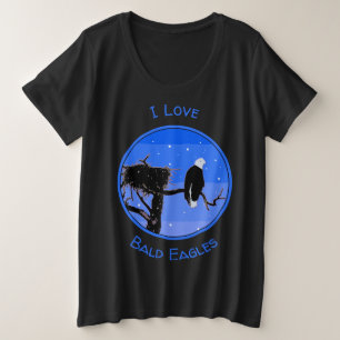 Camiseta Águia Balda no inverno - Arte original sobre a vi