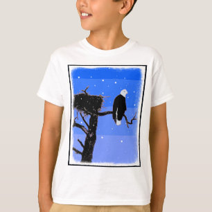 Camiseta Águia Balda no inverno - Arte original sobre a vid