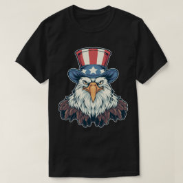 Camiseta Águia Balda Patriótica no Tio Sam Hat