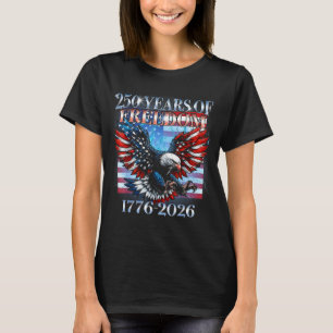 Camiseta Águia careca 250 anos 1776-2026 bandeira dos EUA a