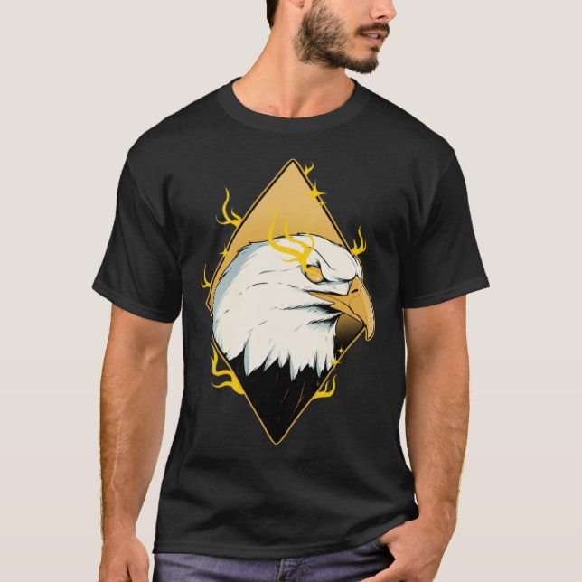 Camiseta Águia Careca Americana Relâmpago Observador de Pás (Frente)