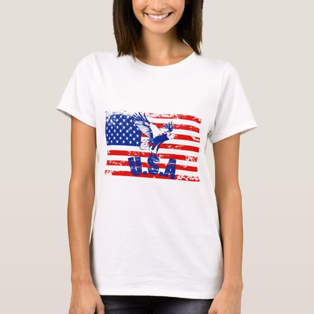 Camiseta águia-careca angustiada dos eua (Frente)