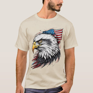 Camiseta Águia-careca com Bandeira Americana – Arte Detalha