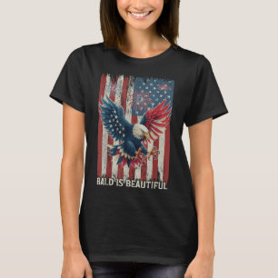 Camiseta Águia Careca É Bonita Bandeira Dos EUA Patriótica