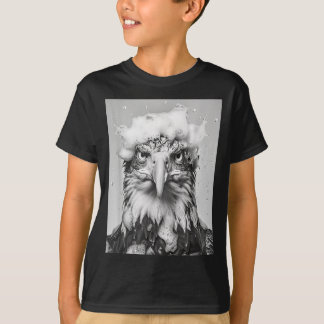 Camiseta Águia Careca Fofa Com Bolhas de Banho Animal Engra