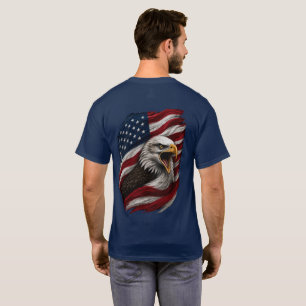 Camiseta Águia Careca Patriótica Bandeira Americana