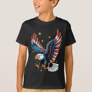 Camiseta Águia Careca Patriótica Bandeira Americana 4 De Ju
