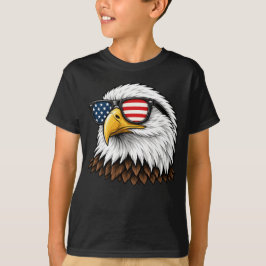 Camiseta Águia Careca Patriótica com Óculos de Sol da Bande