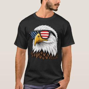 Camiseta Águia Careca Patriótica com Óculos de Sol da Bande