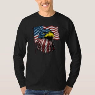 Camiseta Águia Careca Patriótica Mullet EUA Bandeira Americ