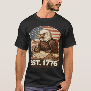 Camiseta Águia Careca Patriótica Pai Fundador 1776