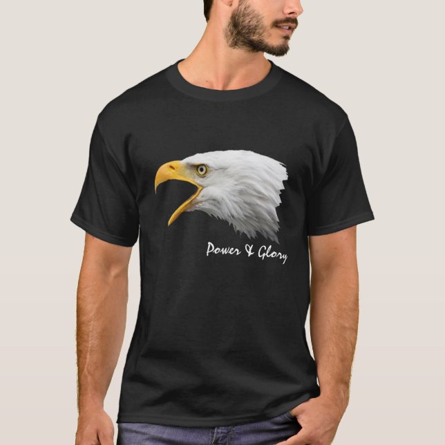 Camiseta Águia careca. Poder e glória (Frente)