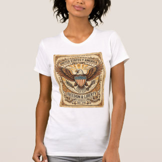 Camiseta Águia Careca Vintage Patriótica Envelhecida