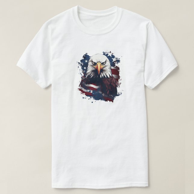 Camiseta Águia Com Bandeira Americana (Frente do Design)