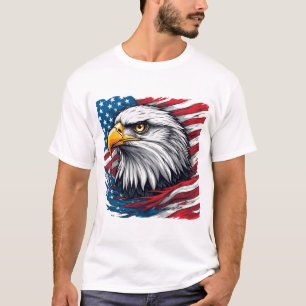 Camiseta Águia com bandeira americana – Obra de Arte Patrió