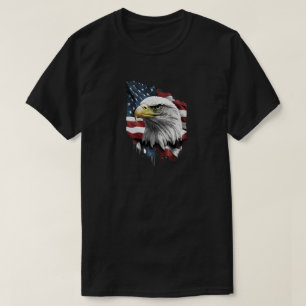 Camiseta Águia Com Bandeira Americana T Shirt