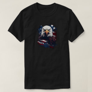 Camiseta Águia Com Bandeira Americana T Shirt