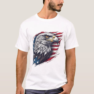 Camiseta Águia com Bandeira – Design Patriótico Moderno