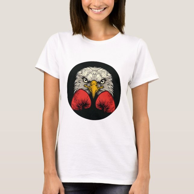 Camiseta Águia com luvas de boxe para uma declaração de box (Frente)