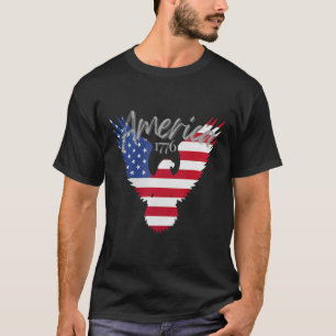 Camiseta Águia Da América1776 Patriótica Bandeira Dos Eua 4