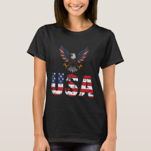 Camiseta Águia da Bandeira dos EUA 4 de Julho de 1776 Liber