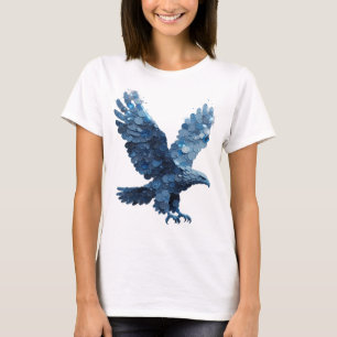 Camiseta Águia de Água Prateada Design Moderno Engraçado