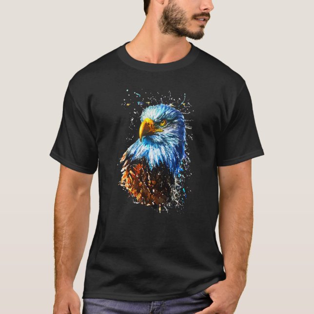 Camiseta Águia-de-águia-americana pintada (Frente)