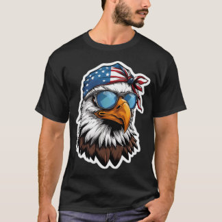 Camiseta Águia de Desenho Animado Com Bandana