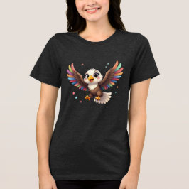 Camiseta Águia de desenho animado fofa voando – Arte vetori