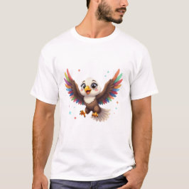 Camiseta Águia de desenho animado fofa voando – Arte vetori