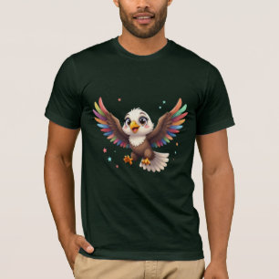 Camiseta Águia de desenho animado fofa voando – Arte vetori