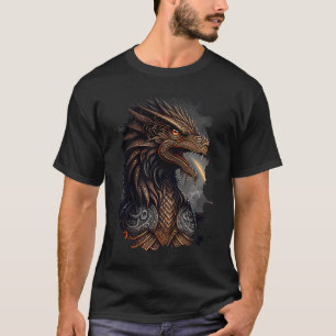 Camiseta Águia de liberdade e força que respira fogo