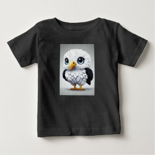 Camiseta Águia Desenho Animado Manchada Branca Fofa