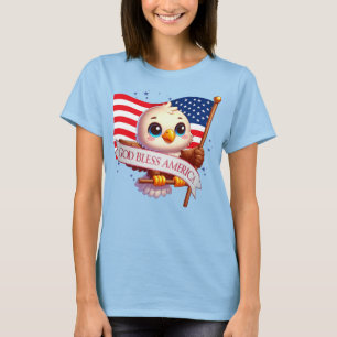 Camiseta Águia Deus abençoe América EUA Bandeira Patriótica