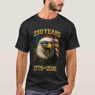 Camiseta Águia e Bandeira 250 Anos 1776-2026 Aniversário de