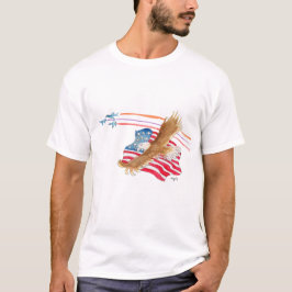 Camiseta Águia e Bandeira Americana
