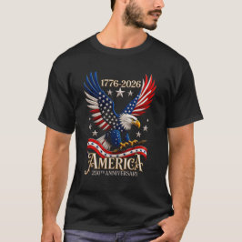 Camiseta Águia e Bandeira Patriótica América 250 Anos