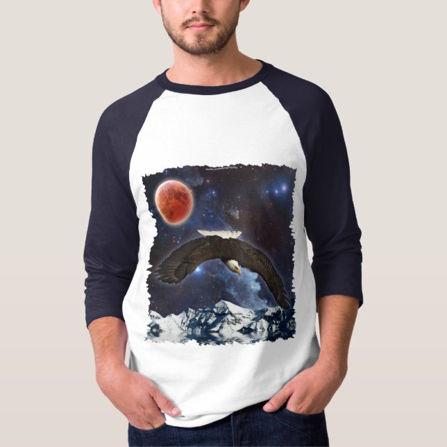 Camiseta Águia e Espaço Exterior Fantasia Vida Selvagem Cam (Frente)