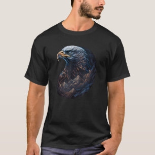 Camiseta Águia e Montanhas Retrato da Águia Balda