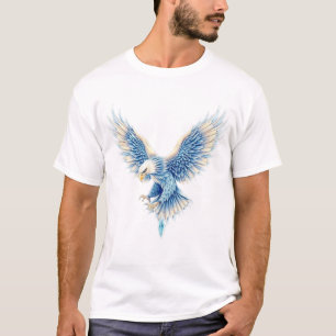 Camiseta Águia em expansão - Ilustração Digital Detalhada